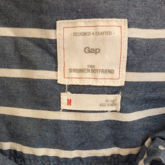 GAP Striped Chambray Top, Sz M - Picture 2 of 7